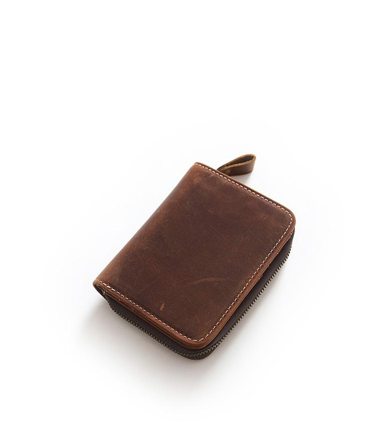 Men's Layer Crazy Horse Skin Short Genuine Men's Wallets