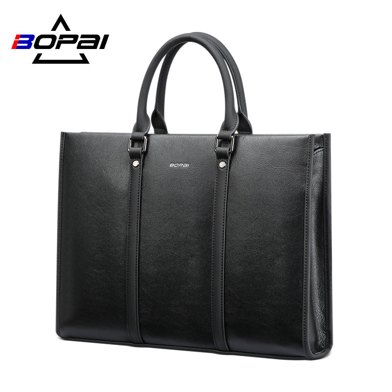Men's Business Leather Simple Computer Large Capacity Men's Handbags
