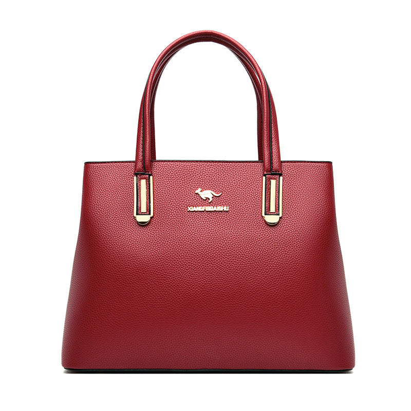 Women's Fan Soft Leather Mother Large Capacity Bags