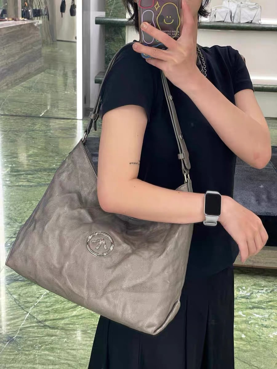 Stone Mini Sized Vegetable Tanned Sheepskin Underarm Shoulder Bags