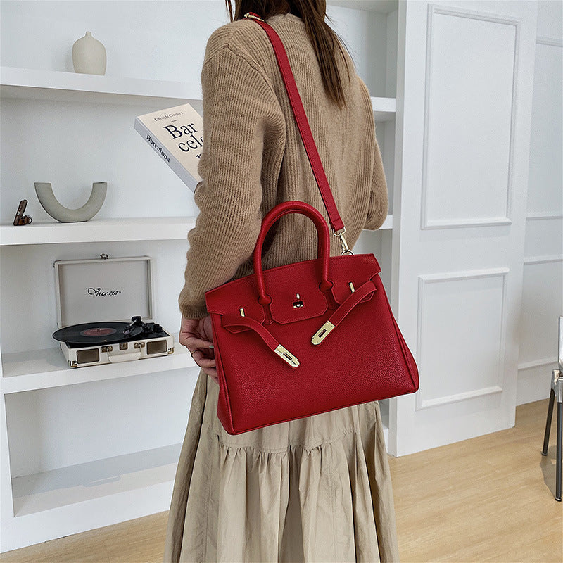 Women's Lychee Pattern Fashion Scarf Kelly Light Shoulder Bags