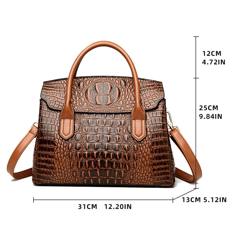 Women's Retro Minority Crocodile Pattern Commuter Light Shoulder Bags