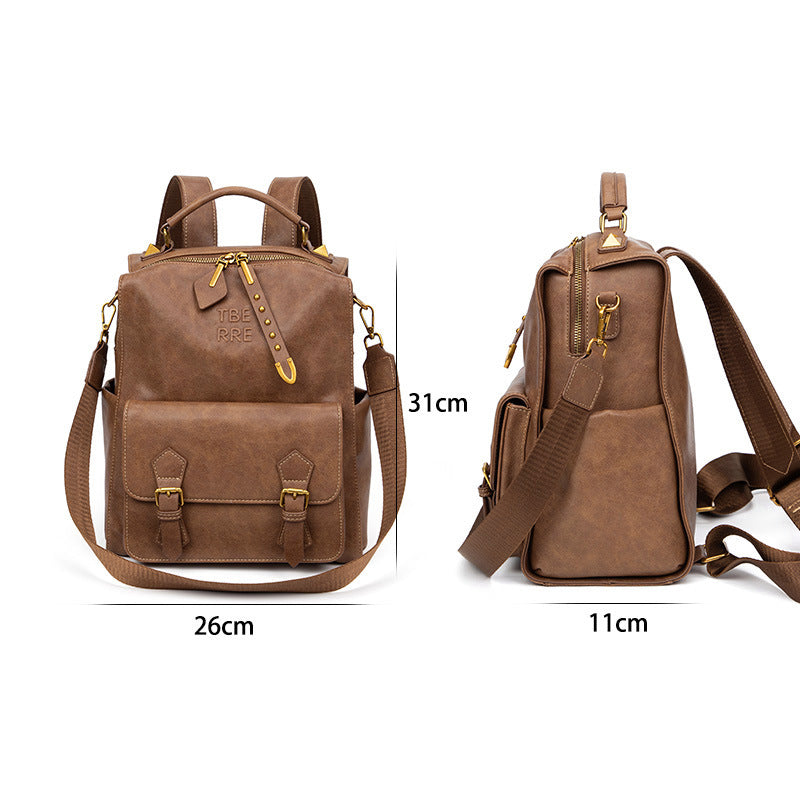 Women's Retro British Style College Korean Simple Backpacks