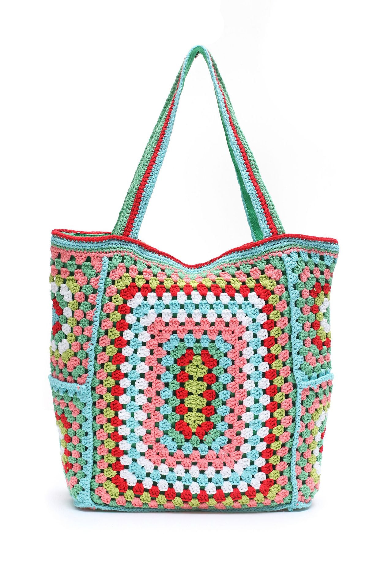Women's Capacity Knitted Portable Underarm Ethnic Style Pattern Shoulder Bags