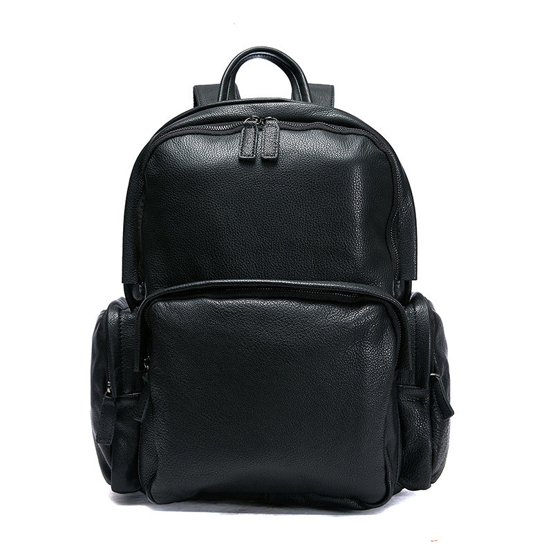 Men's Leather Leisure Large Capacity First Layer Backpacks