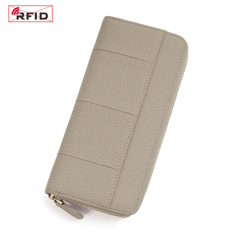Women's Long Genuine Leather Multiple Slots Large Ladies Wallets