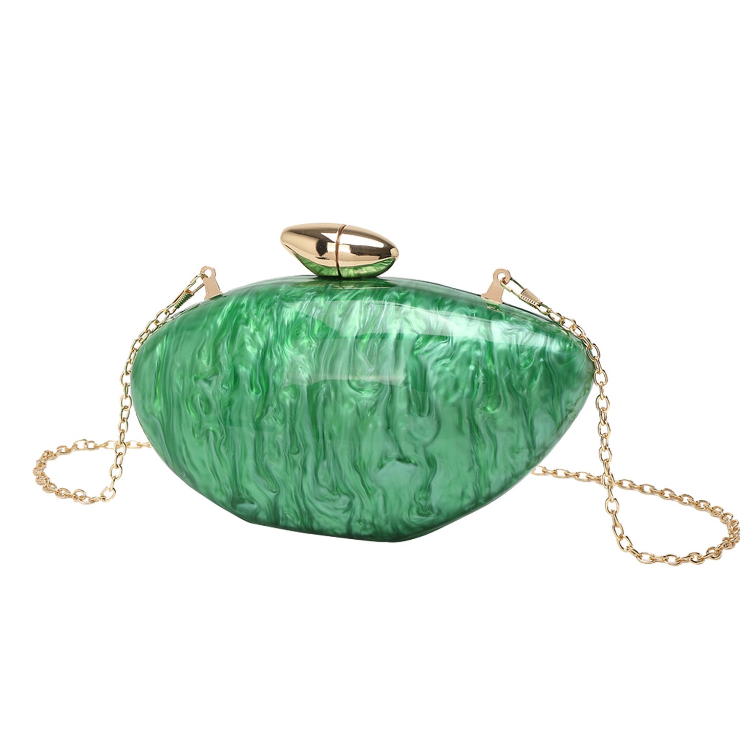 Women's Dinner Fashion Trend Acrylic Clutch Oval Handbags