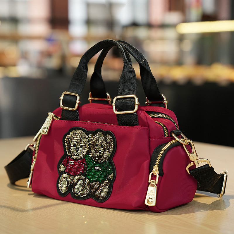 Women's Popular Portable Design Bear Boston Crossbody Bags