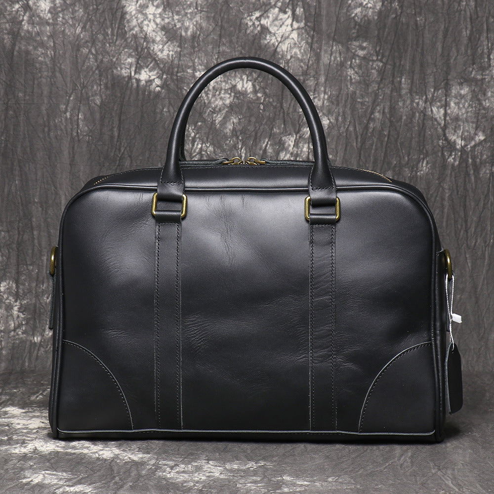 Men's Leather Portable Crazy Horse Large Capacity Men's Handbags