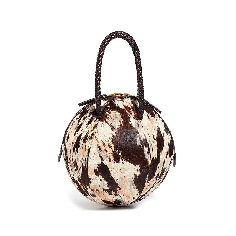 Fashion Trendy Fur Integrated Design Contrast Handbags