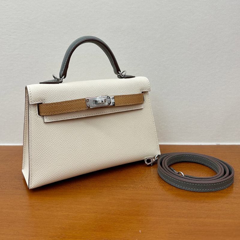 Women's Wax Line Cowhide Palm Print Mini Genuine Crossbody Bags
