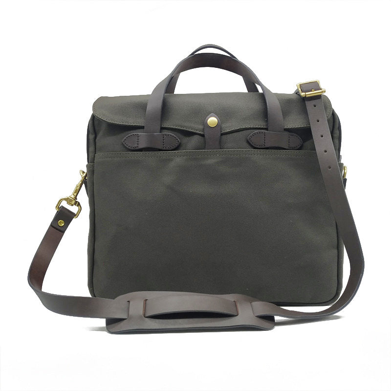 Men's Vintage Oil Wax Canvas Official Document Gentleman Men's Handbags