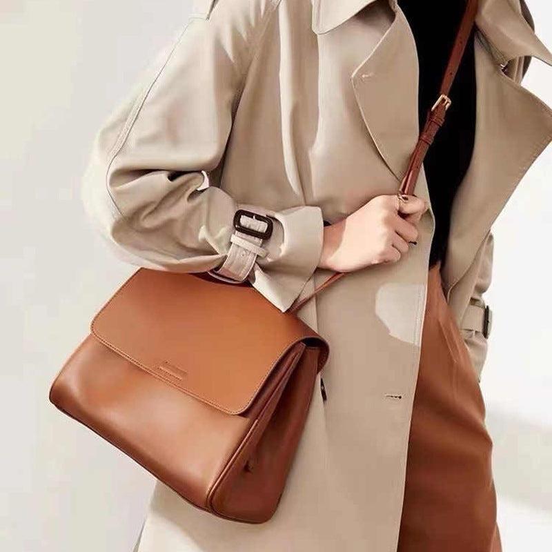 Women's High-grade Portable Cowhide Simple Fashion Large Shoulder Bags