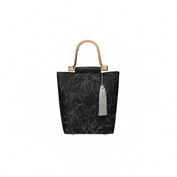 Leaf Printed Wooden Ancient Style Cheongsam Bags