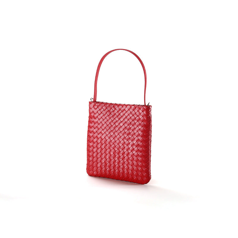 Women's Spring Sheepskin Minority Simple Woven Vintage Bags