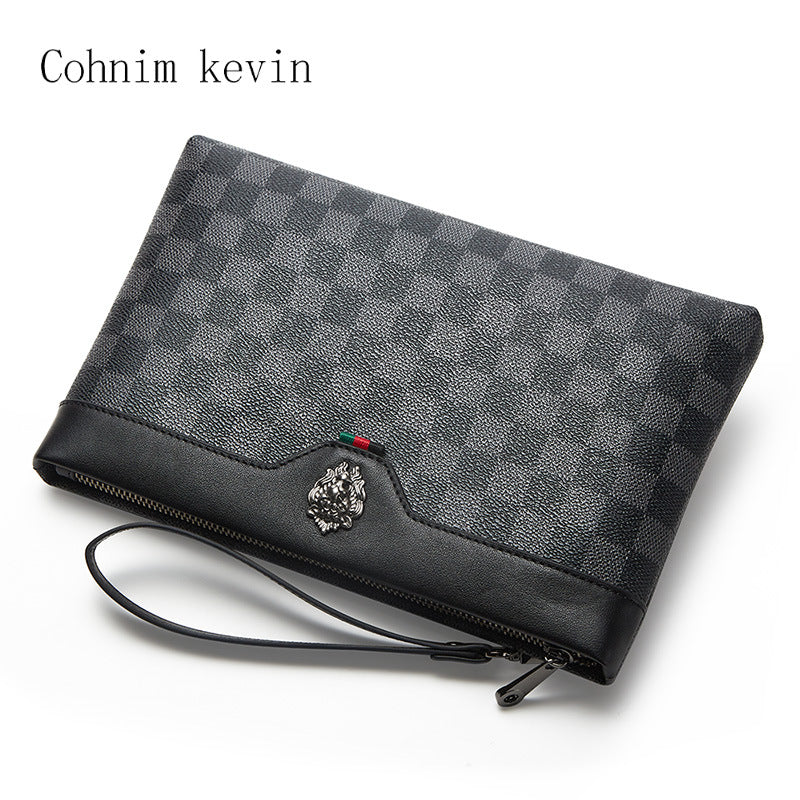 Men's Live Clutch Business Classic Plaid Men's Handbags
