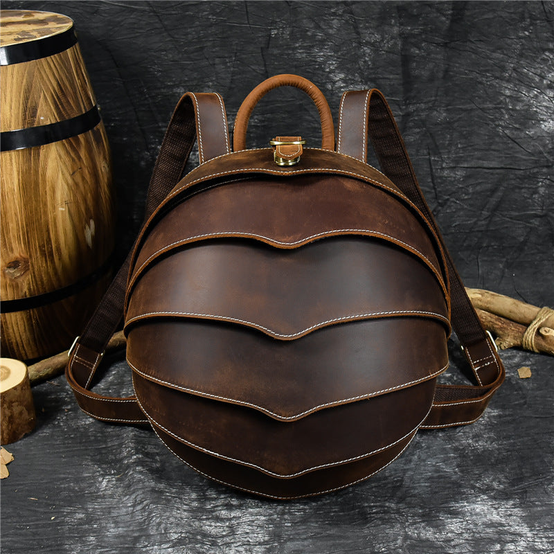 Women's Genuine Leather Fashion Personalized Beetle Unisex Backpacks