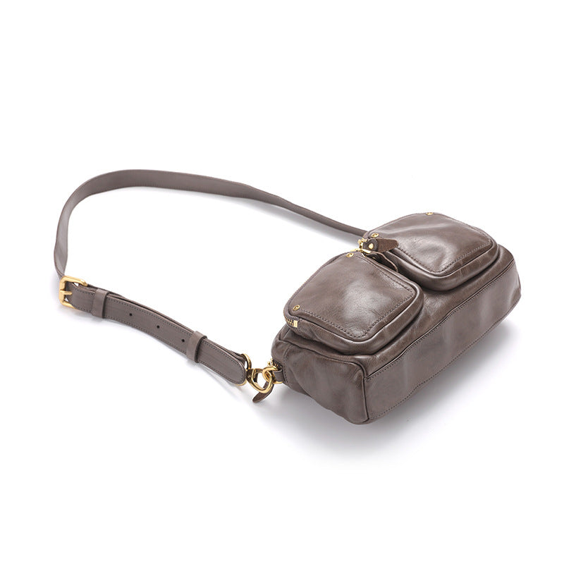 Commuter Neutral Vintage Leather Message Motorcycle Crossbody Bags