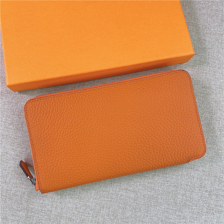 First Layer Cowhide Unisex Long Zipper Ladies Wallets