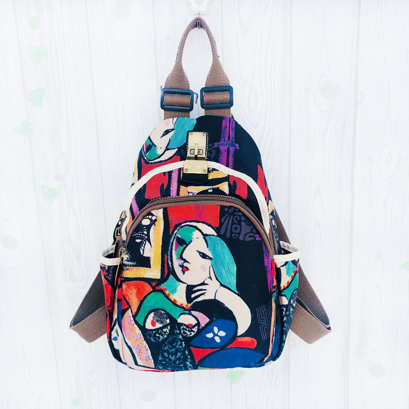 Women's Ethnic Style Oxford Cloth Large Capacity Backpacks