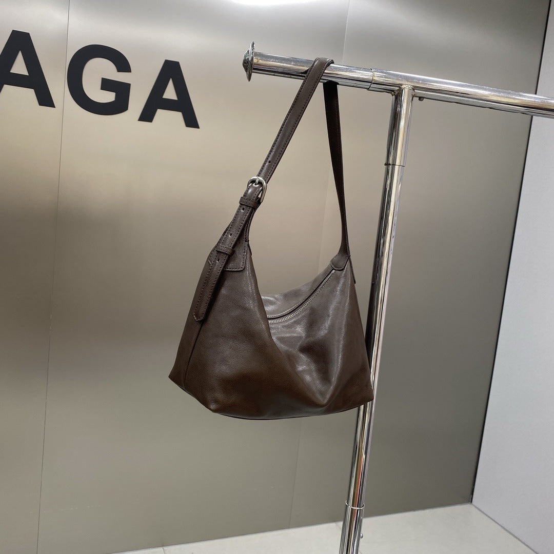 Cool Leather Retro Commuter Dumpling Large Crossbody Bags