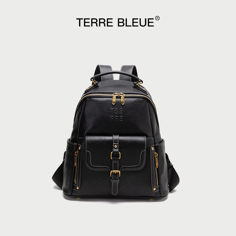 Women's Large Capacity Soft Leather Commuter Fashion Backpacks