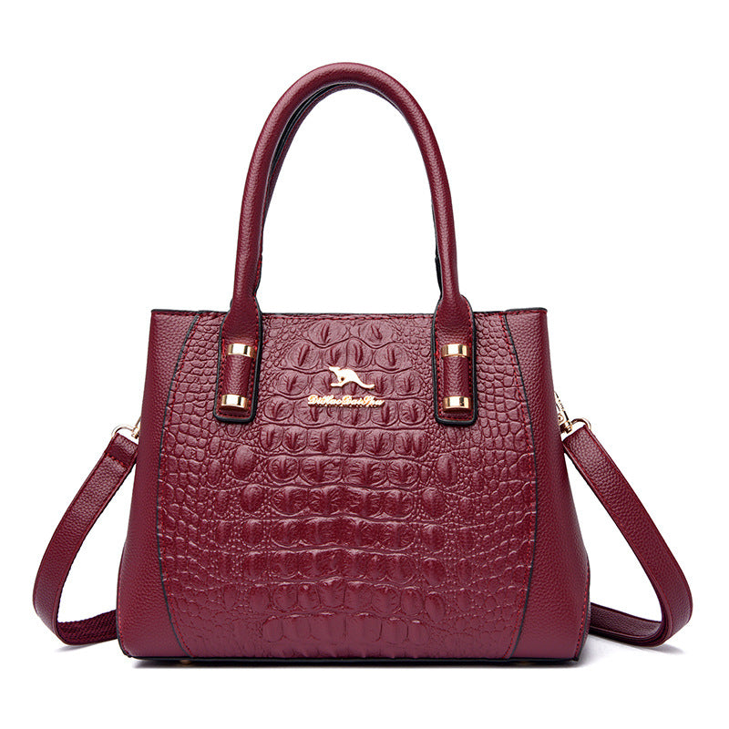 Women's Big Large Capacity Fashion Crocodile Pattern Shoulder Bags