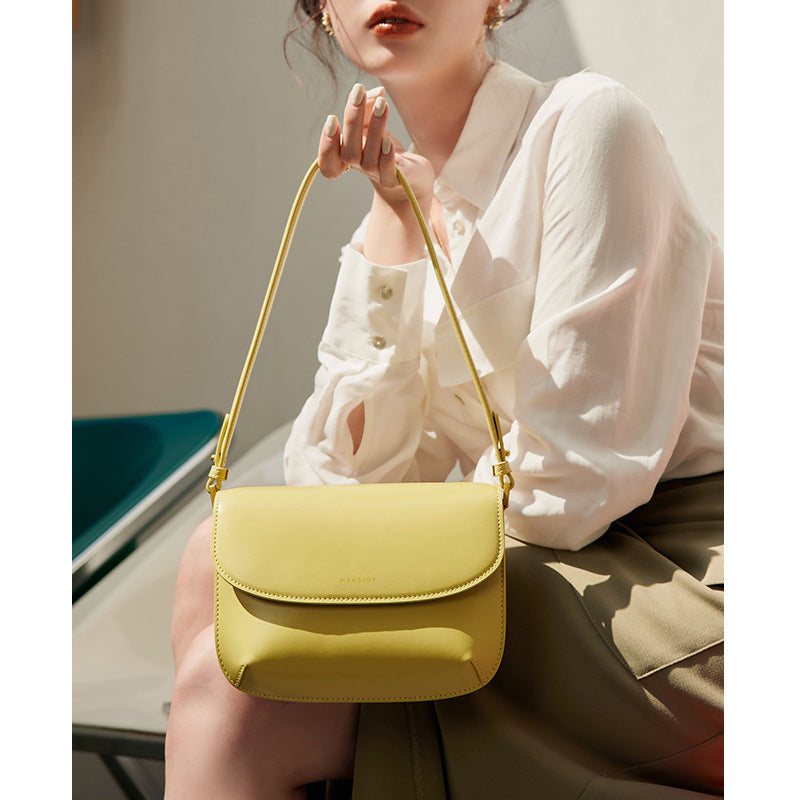 Women's Sense Underarm Cowhide Fashion File Genuine Bags