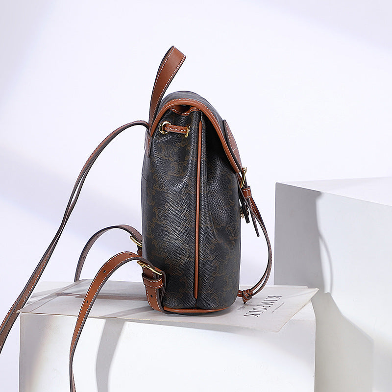 Spring Door Presbyopic Genuine Leather Fashion Backpacks
