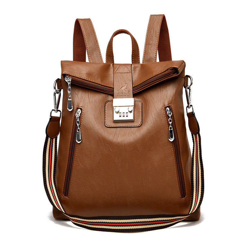 Women's Soft Leather Textured Retro Style Backpacks