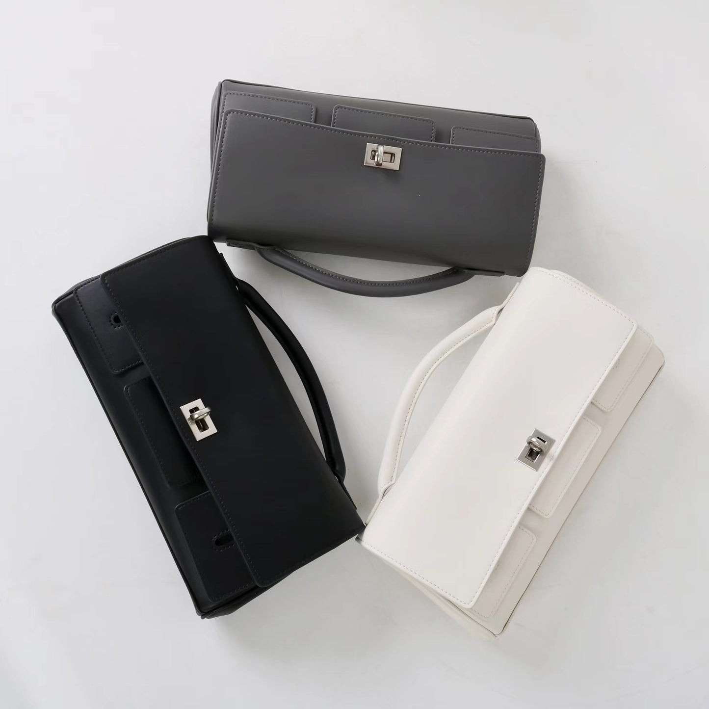 Cowhide Baguette Dinner Clutch Horizontal High-grade Handbags