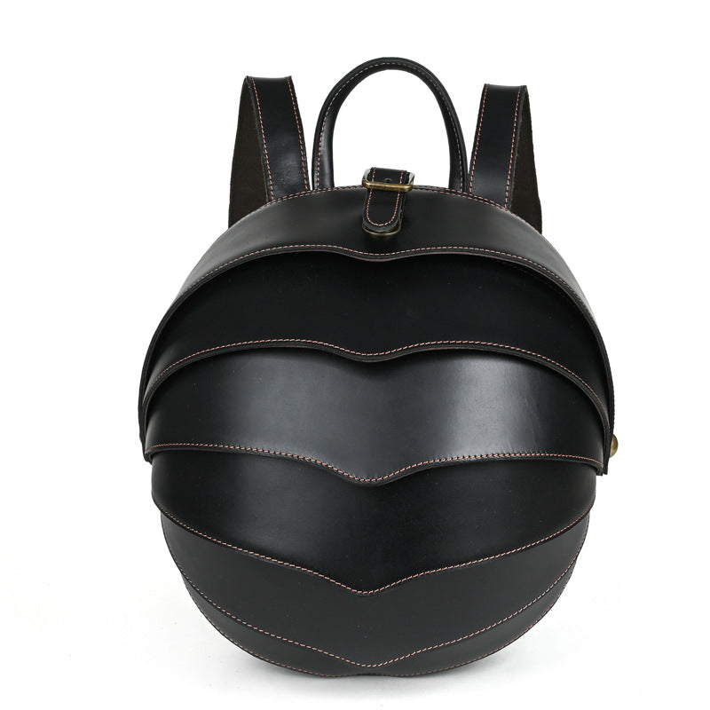 Men's Vintage Genuine Leather Beetle Trend Large Backpacks