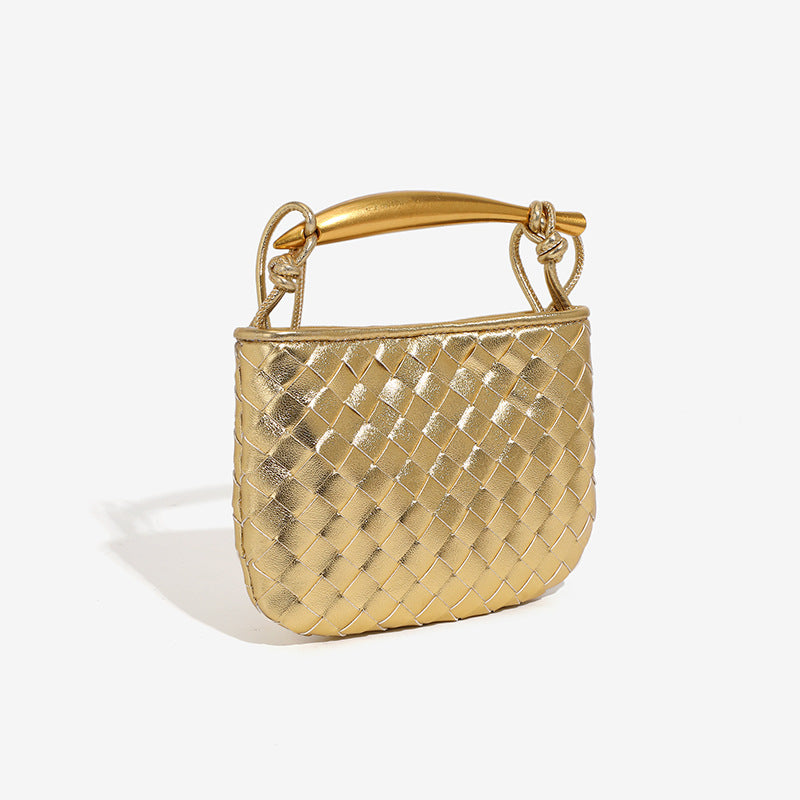Spring Sier Sardine Soft Leather Woven Crossbody Bags