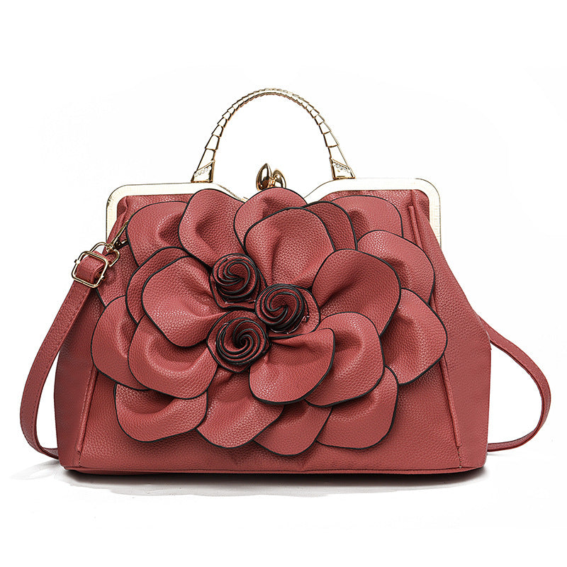 Women's Fashion Flower Bridal Wedding Elegant Large Shoulder Bags