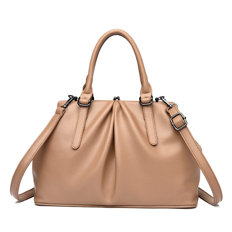 Women's Slouchy Elegant Female Clip Mouth Handbags
