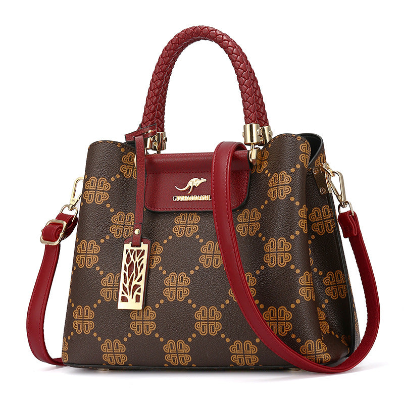Women's Niche Portable Wine Red Presbyopic Handbags
