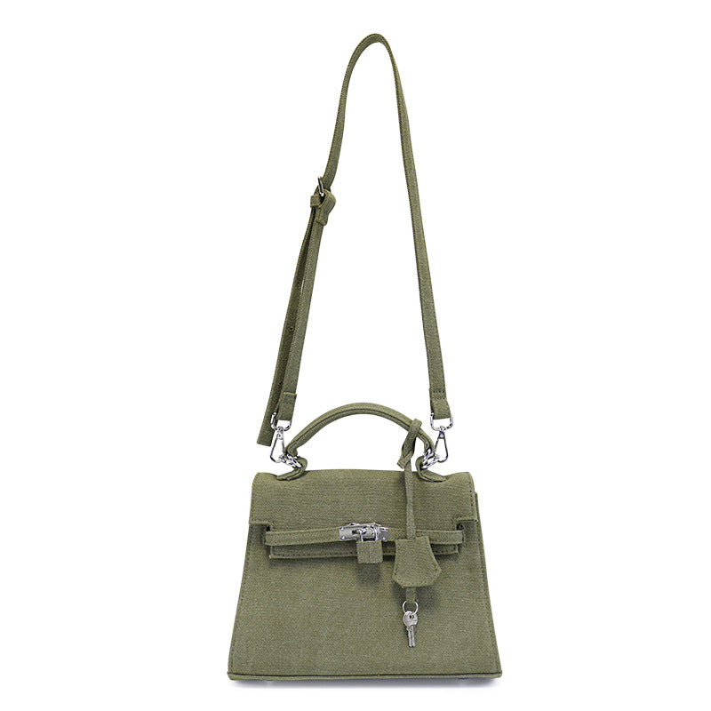 Women's Fashion Vintage Army Green Retro Portable Kelly Shoulder Bags