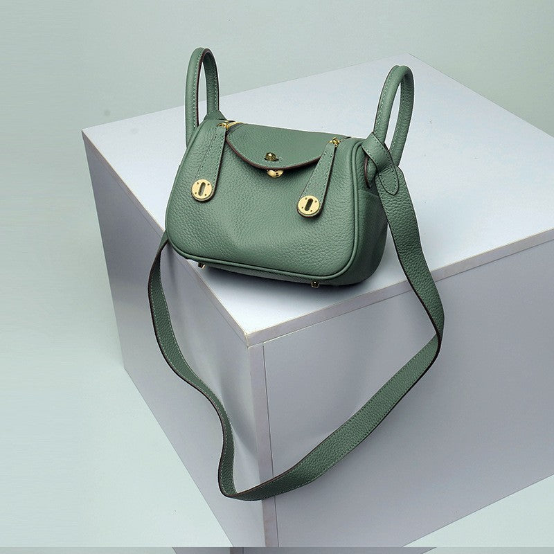 Layer Cowhide Lychee Pattern Lindy Doctor Genuine Leather Crossbody Bags