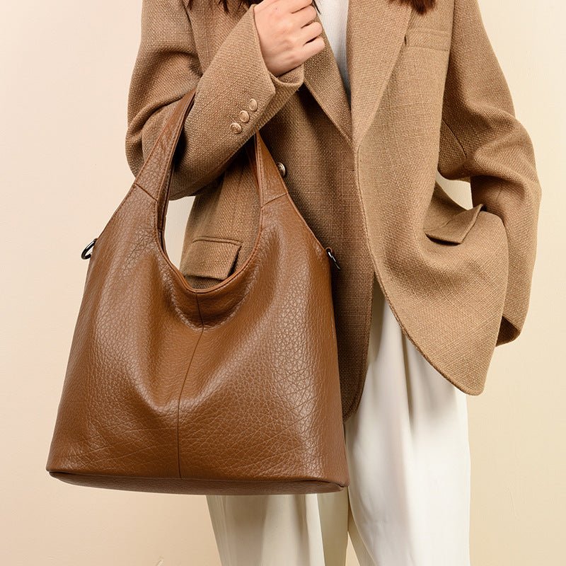 Women's Soft Leather Commuting Large Fashion Underarm Shoulder Bags