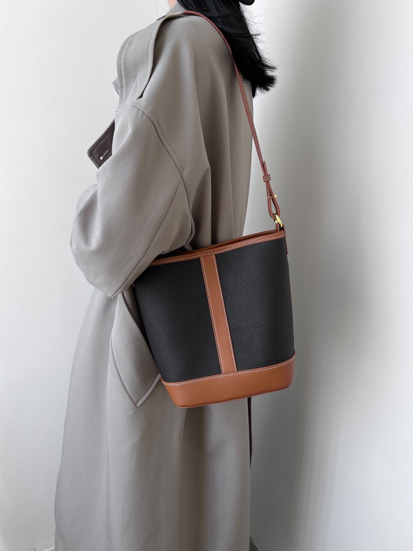 Women's Fashion Color Contrast Commuter First Layer Shoulder Bags