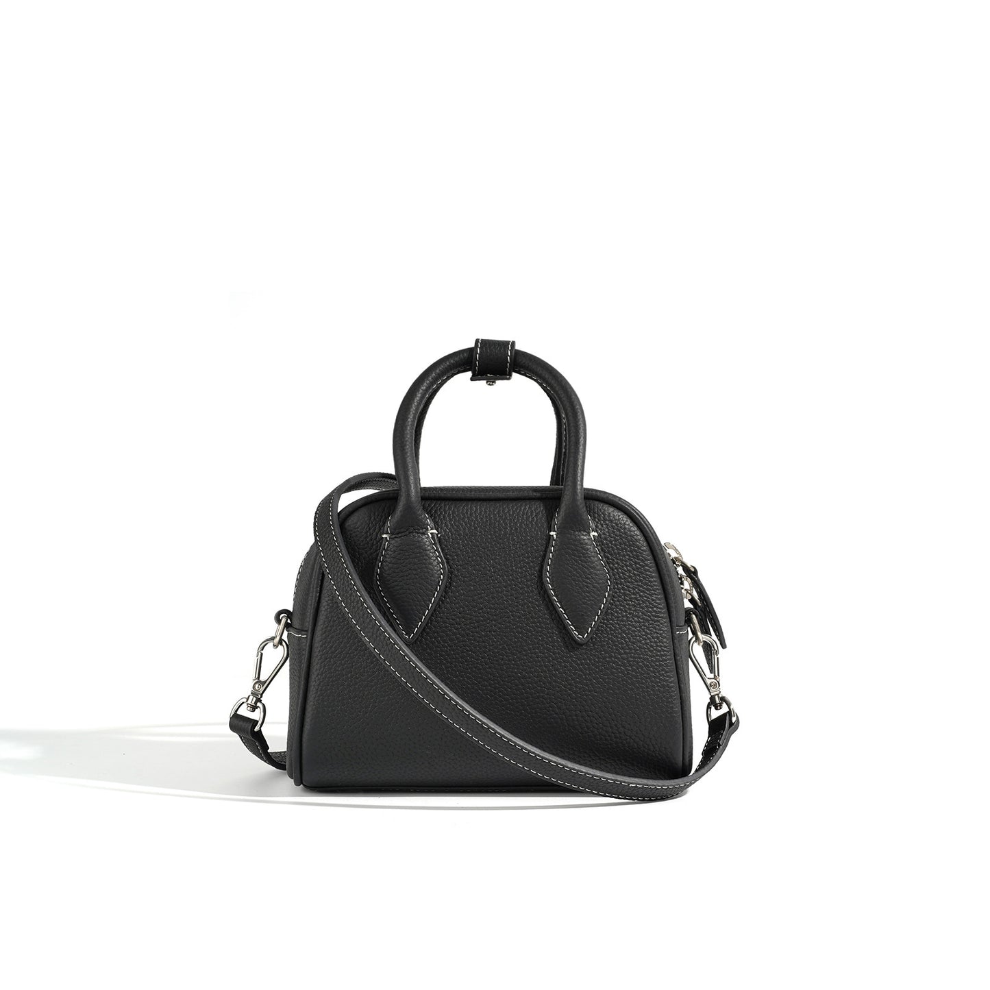 Women's Handmade Lychee Pattern Top Layer Leather Shoulder Bags