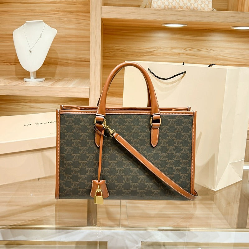 Women's Leather Trendy Large Capacity Commuter Portable Handbags