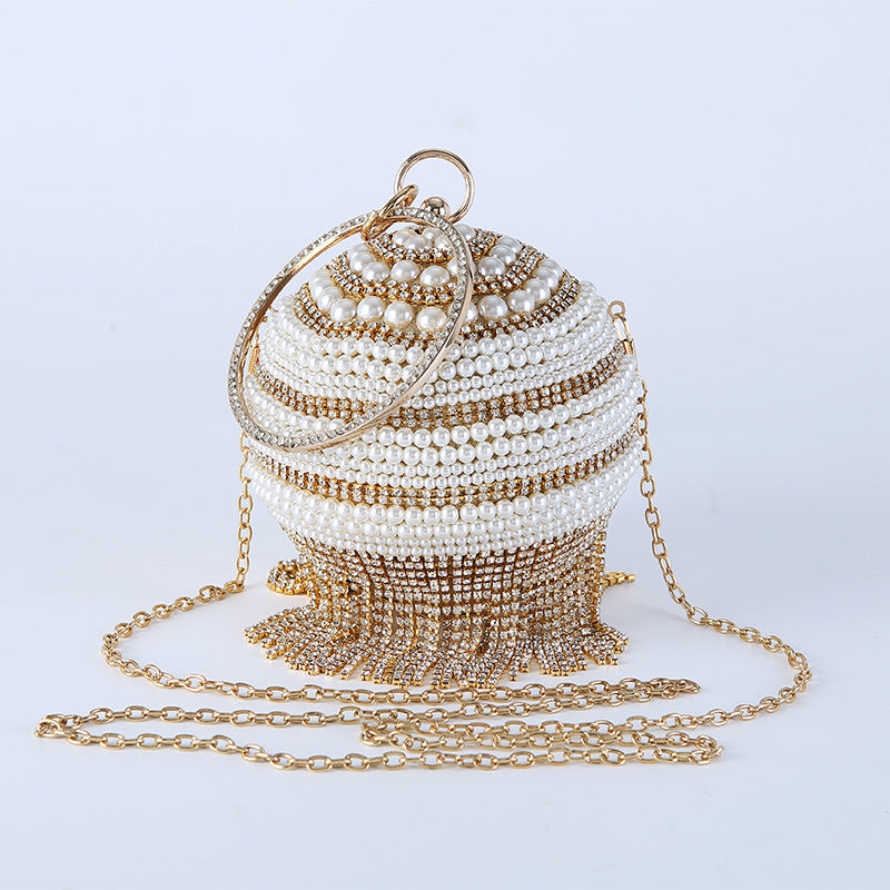 Women's Pearl Dinner Diamond Portable Chain Evening Bags