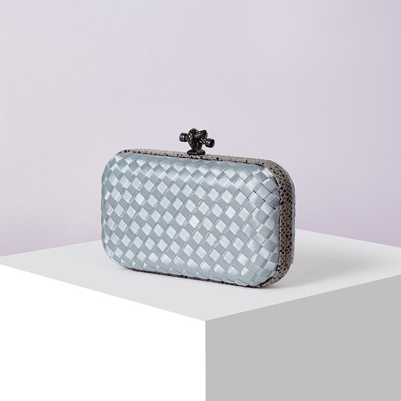 Women's Silk Hand-woven Simplicity Dinner Chain Pouch Evening Bags