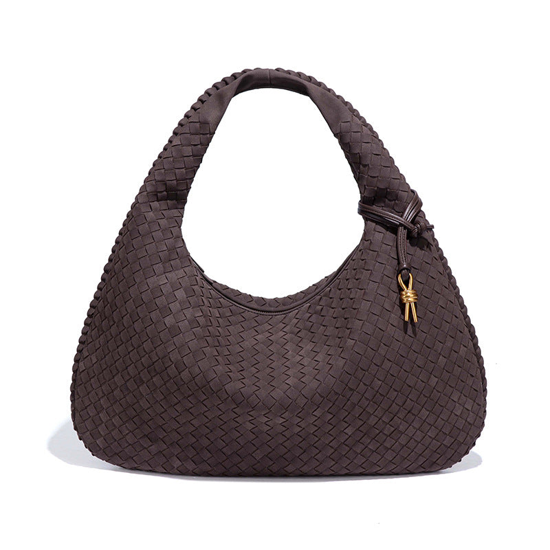 Women's Hand-woven Frosted Suede Large Capacity Fashion Shoulder Bags