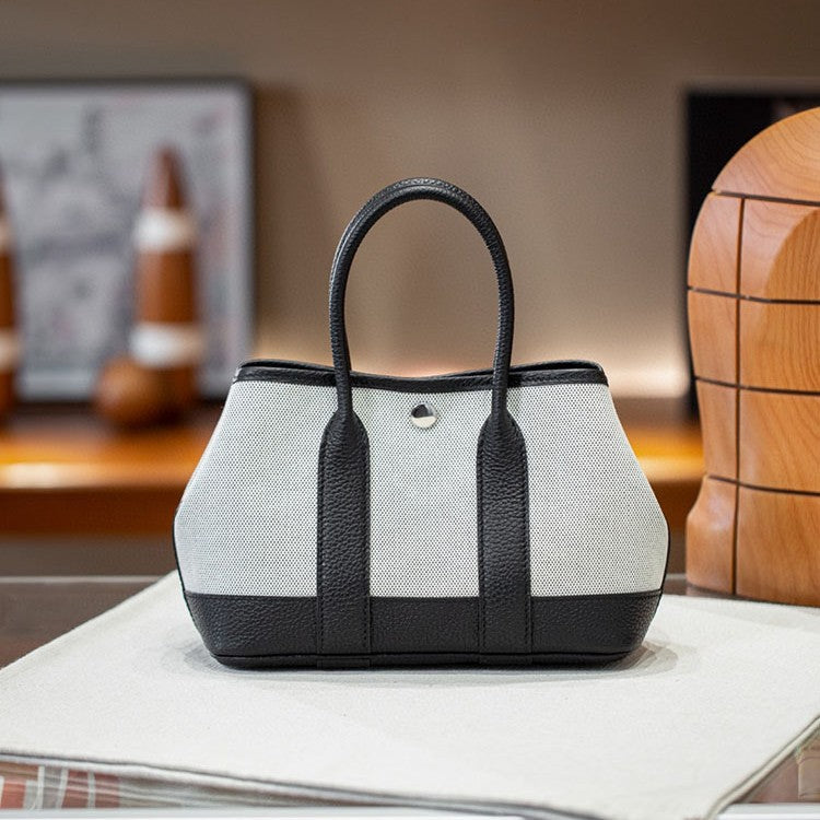 Women's Wax Line First Layer Cowhide Hand-held Handbags