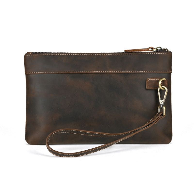 Men's Leather Clutch Large Capacity Long Retro Men's Handbags