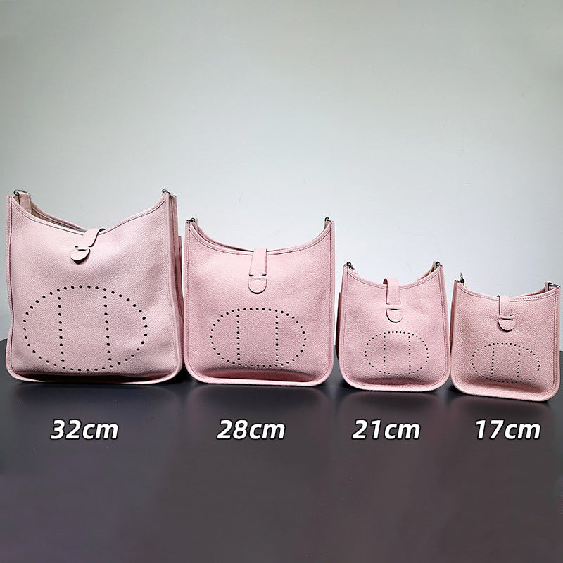 Women's Genuine Leather First Layer Calfskin Lychee Shoulder Bags