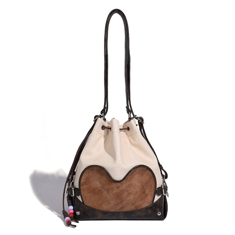 Retro Large Capacity Totes Loose Stitching Shoulder Bags