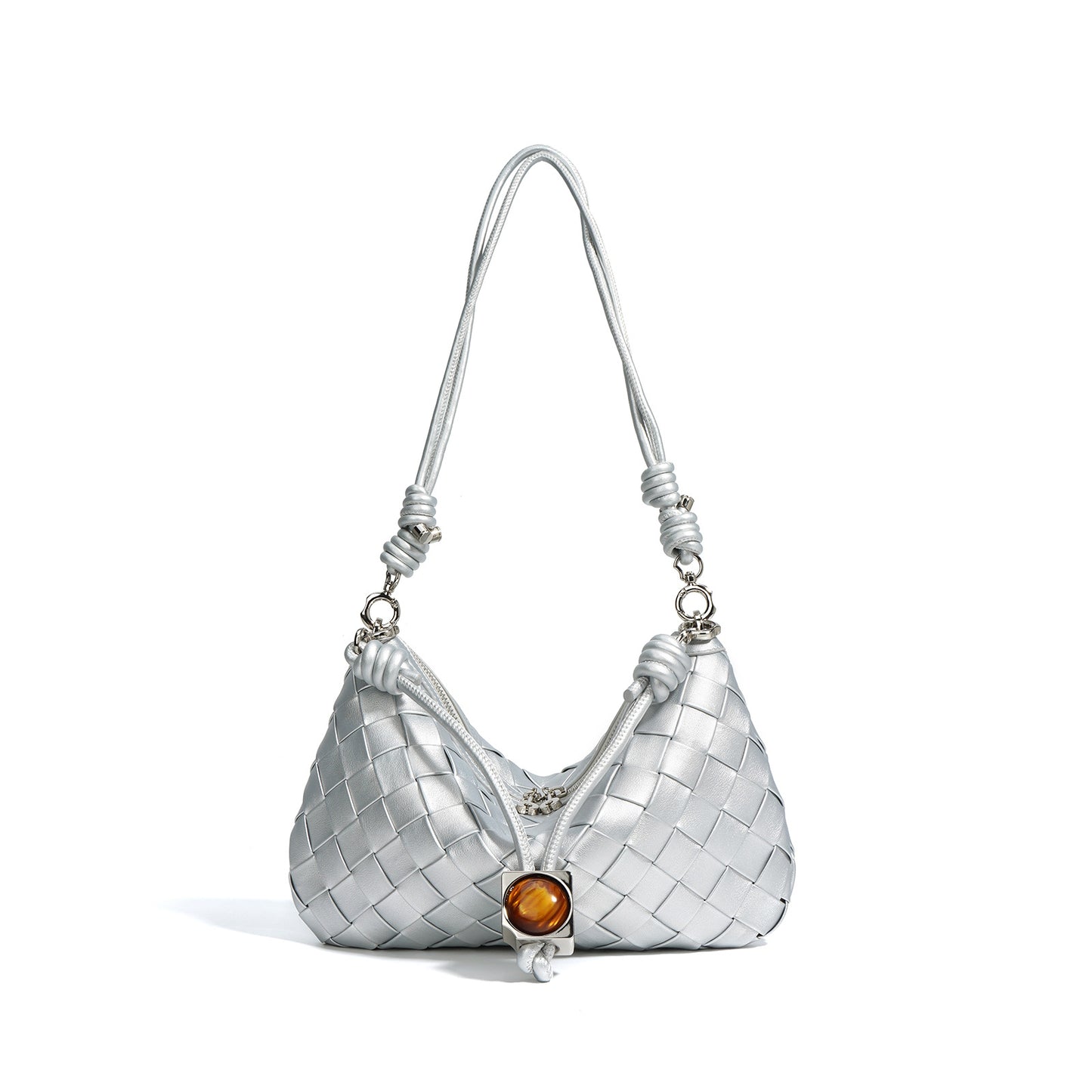 Women's Summer Portable Mobile Drawstring Mini Hand-woven Shoulder Bags